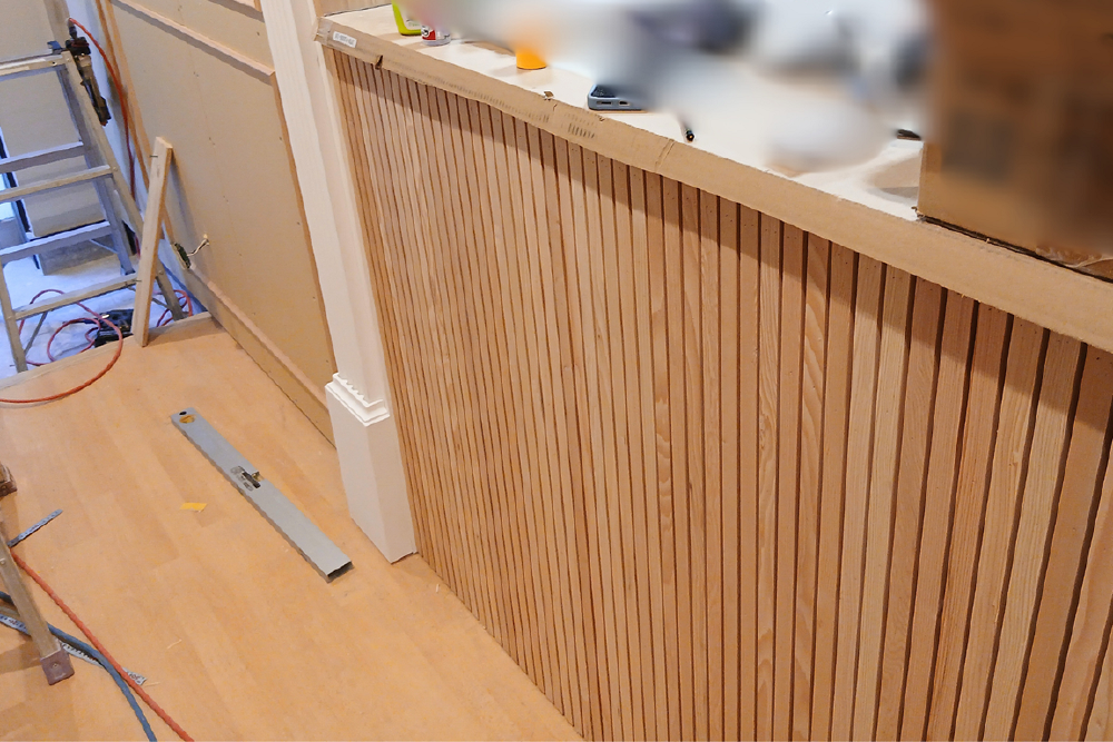 受付カウンターに入れたデザイン