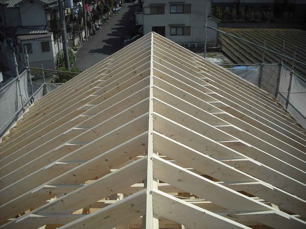 小屋組み工事が完了