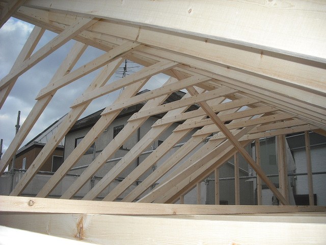 屋根の小屋組みの様子